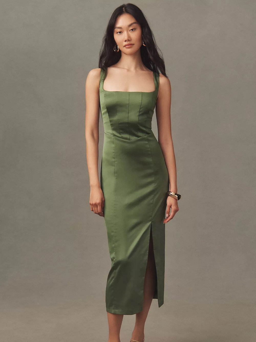 NWT BHLDN Elliana Sleeveless Corset Satin Midi Dress XS
